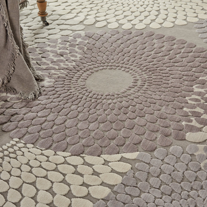 Cangelosi Geometric Gray/Ivory/Brown Area Rug Wade Logan® Rug Size: Rectangle 7'9" x 10'10"