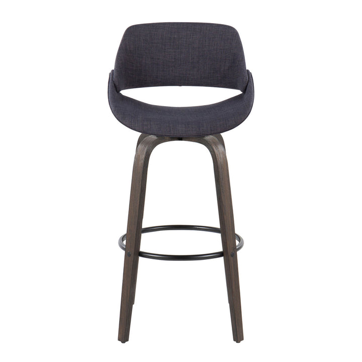 Lakyia Upholstered Bar & Counter Stool with Round Footrest George Oliver Upholstery: Charcoal, Seat Height: Bar Stool (30" Seat Height)