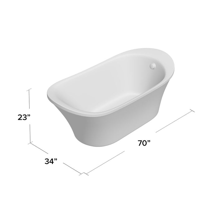 70" x 34" Freestanding Soaking Bathtub Vanity Art