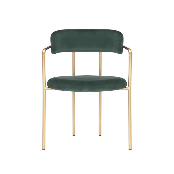 Chestertown Gold Chrome Dining Chair (Set of 2) Willa Arlo™ Interiors Upholstery Color: Green
