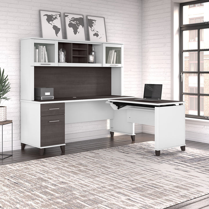 Magomed 72'' Desk Gracie Oaks Color: Storm Gray/White