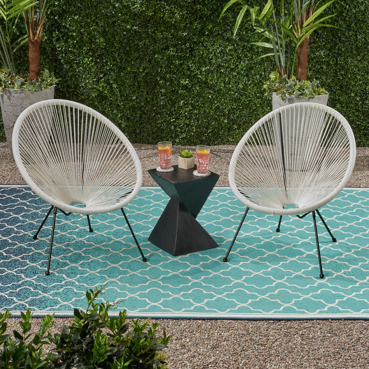 Outdoor Hammock Weave Patio Chair (Set of 2) AllModern Color: White