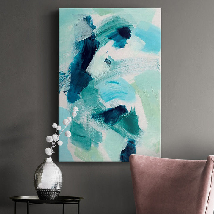 Teal Composition I - Wrapped Canvas Print Wade Logan® Size: 36" H x 24" W x 1.5" D