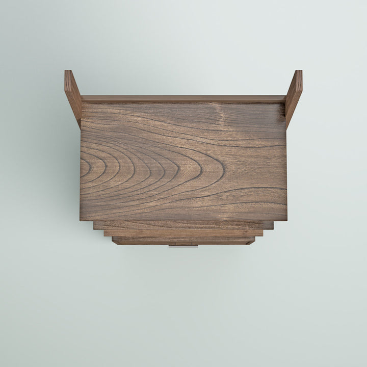 69'' H x 24.75'' W Solid Wood Ladder Bookcase Ebern Designs Color: Driftwood