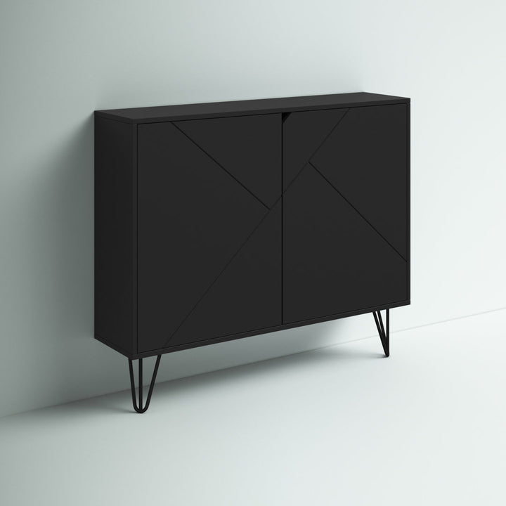 Azerion 2 - Door Accent Cabinet Wade Logan® Color: Black