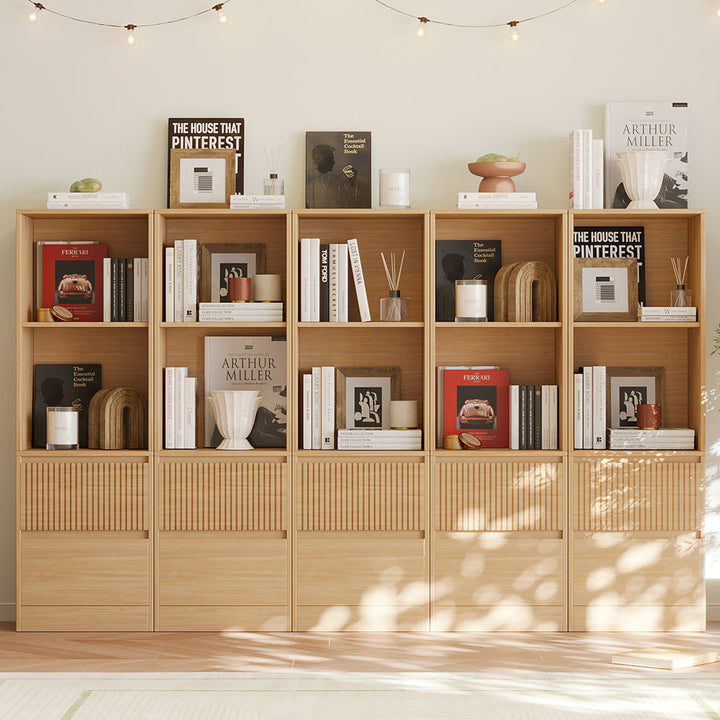 Branigans 5 Pcs 2-Tier Cube Bookshelf Storage Cabinet With Double Drawer And Shelf Latitude Run®