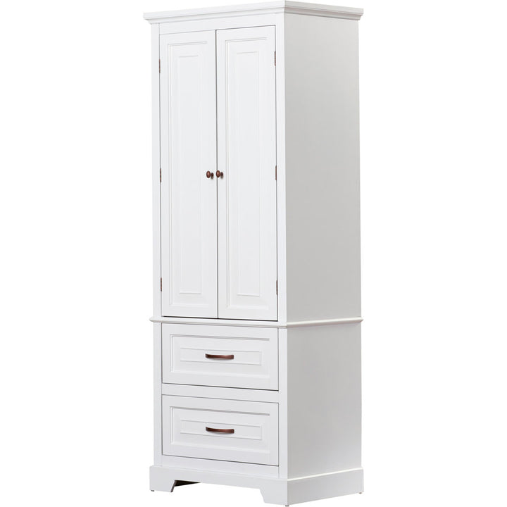 Arapahoe Tall Accent Linen Storage Cabinet with 2 Drawers Greyleigh™
