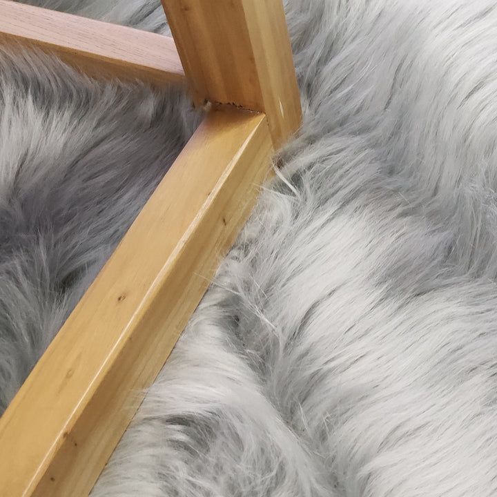 Haja Handmade Shag Faux Sheepskin Gray Area Rug Everly Quinn Rug Size: Rectangle 5' x 7'