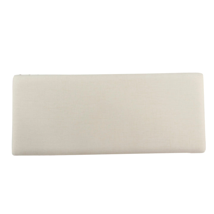 Collantes Upholstered Storage Bench Alcott Hill® Upholstery: Cream/Brushed Brass Nailhead