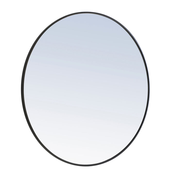 Sabine Metal Round Wall Mirror RE/FINE™ Size: 42" x 42" Finish: Black