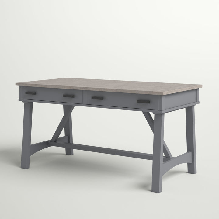 Bankston Desk with Built in Outlets Beachcrest Home™ Color: Natural/Gray