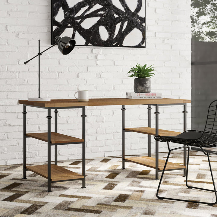 Zona Solid Wood Desk Mercury Row® Color: Rustic Oak