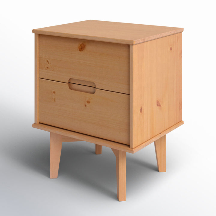 Mags Solid Wood Groove 2-Drawer Nightstand AllModern Color: Natural Pine