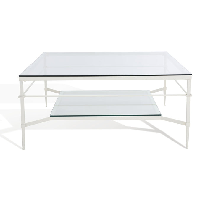Genevieve Coffee Table with Storage Etta Avenue™ Table Base Color: White