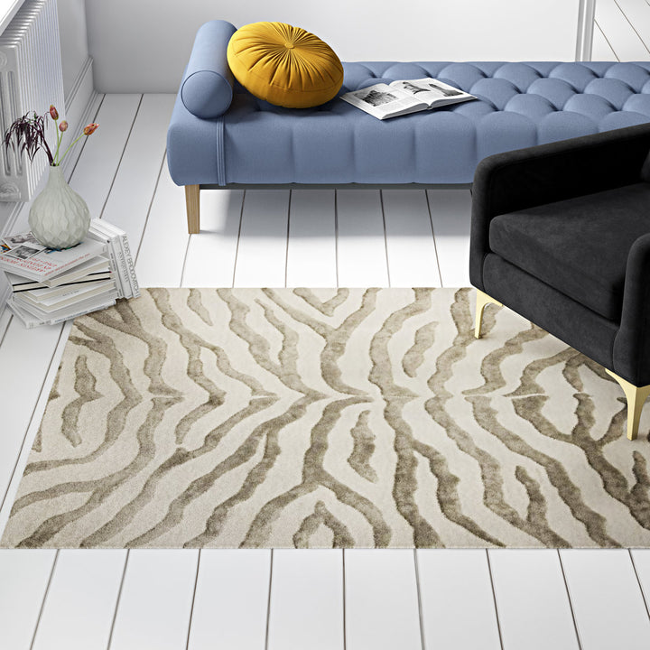 Fathima Animal Print Hand Tufted Wool Gray Area Rug Mercer41 Rug Size: Rectangle 7'6" x 9'6"