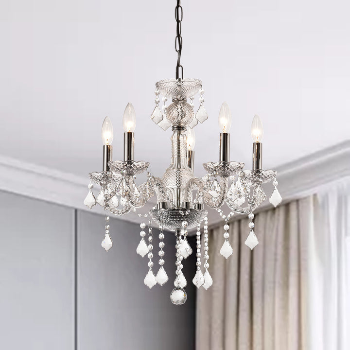 Petersburg 5 - Light Candle Style Classic Chandelier with Crystal Accents Willa Arlo™ Interiors
