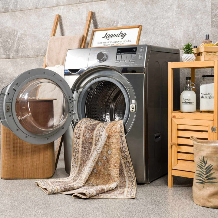 Albar Moroccan Machine Washable Brown Area Rug Foundry Select Rug Size: Rectangle 3'11" x 5'11"