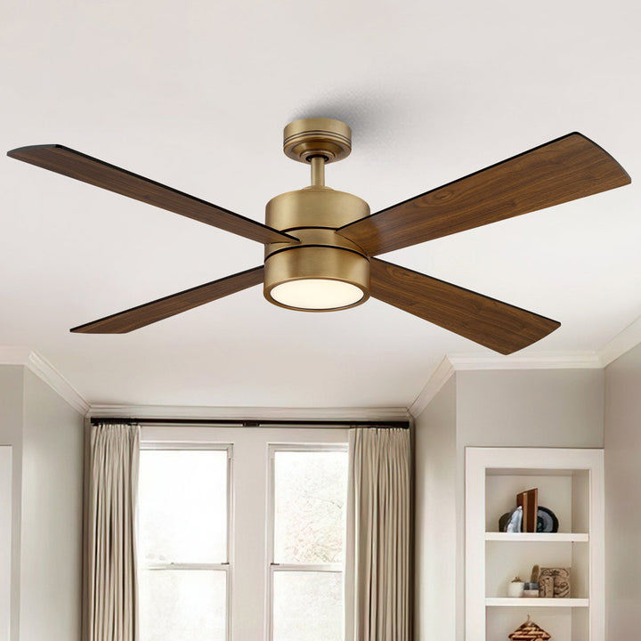 52" 4 - Blade Ceiling Fan With LED Lights And Remote Control Included Wade Logan®
