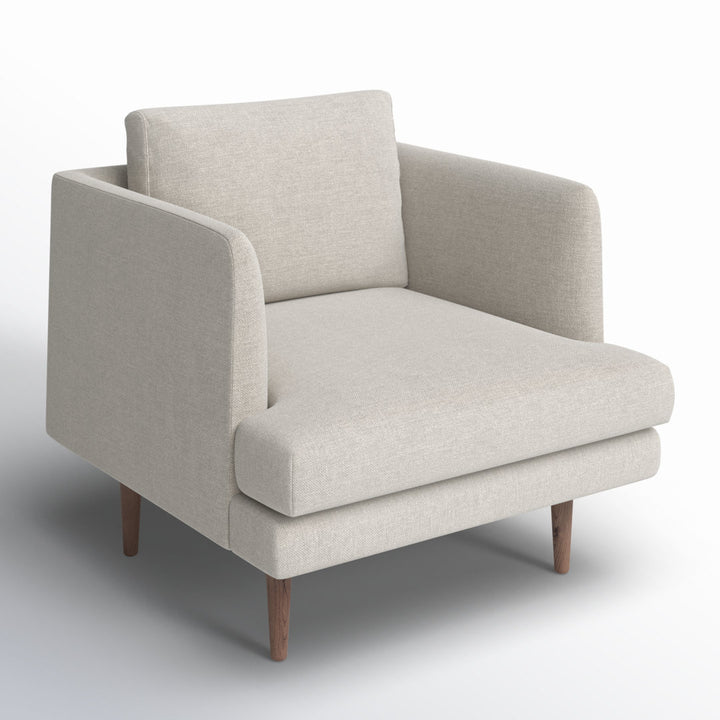 Miller Upholstered Armchair AllModern Fabric: Venga Light Grey Performance Cross Weave