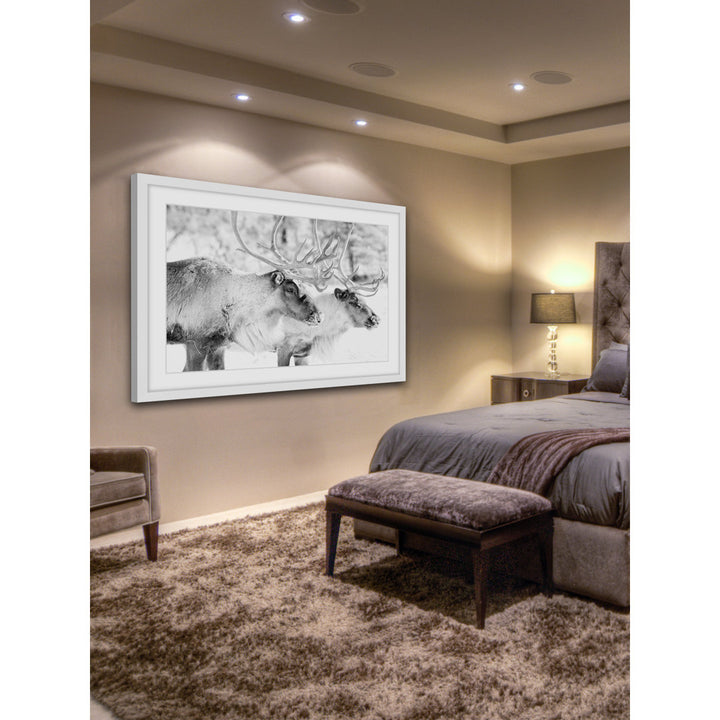 'Elk Pair' Framed Photographic Print on Paper Marmont Hill Size: 30" H x 45" W x 1.5" D