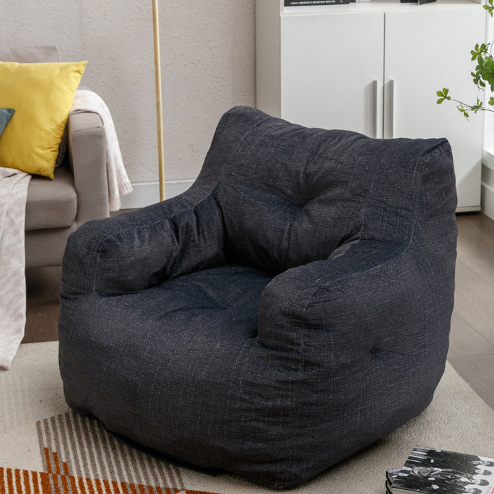 Medium Bean Bag Chair Viv + Rae™ Body Fabric: Dark Gray Teddy Linen
