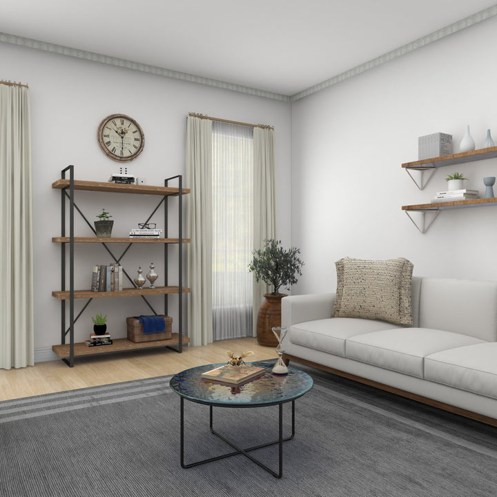 Wood 4 Shelves Storage Brown Shelving Unit 17 Stories