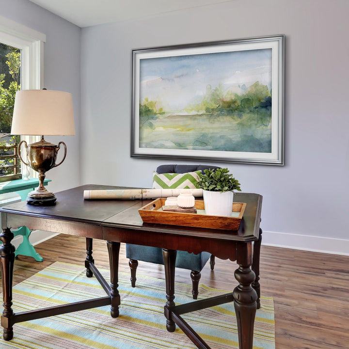 Clear Day - Picture Frame Print on Canvas Winston Porter Size: 30" H x 40" W x 1.5" D Format: Silver Framed