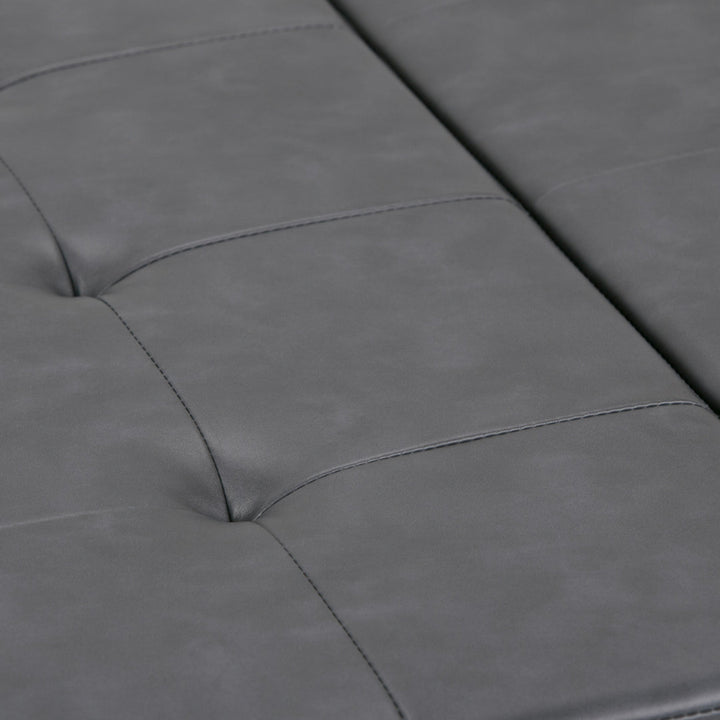 Dover Square Coffee Table Storage Ottoman,Assembled Simpli Home Fabric: Stone Gray