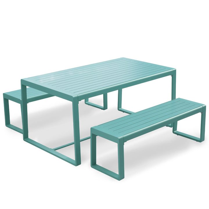 Marya Rectangular 63" Long Dining Set Hokku Designs Frame Color: Green