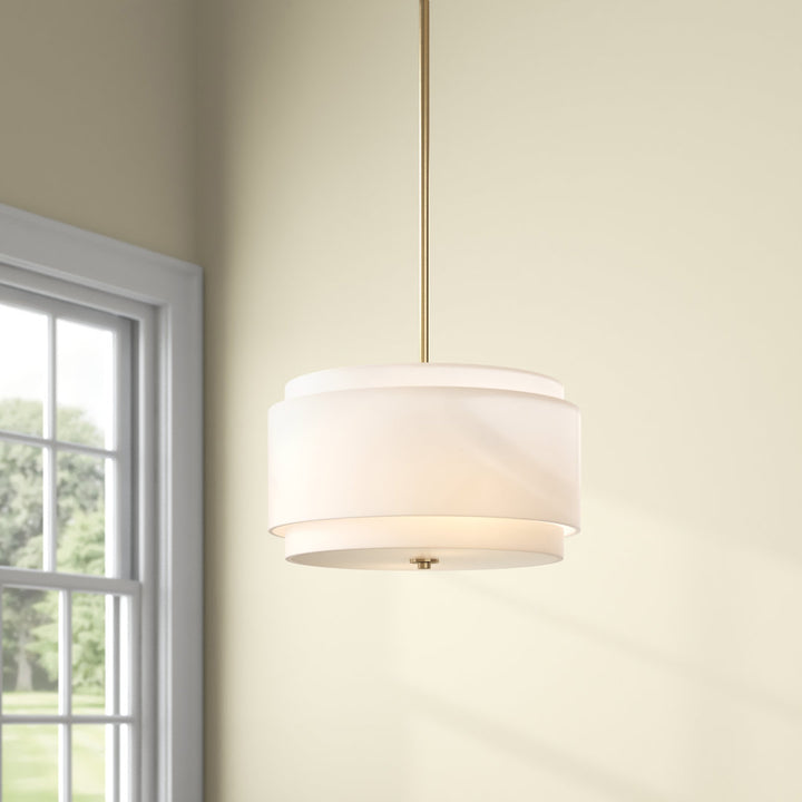 Amia 4 - Light Drum Chandelier Three Posts™ Finish: Matte Brass