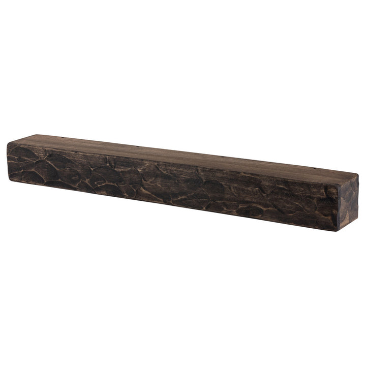 Rough Hewn Fireplace Shelf Mantel Dogberry Collections Finish: Dark Chocolate, Shelf Length: 72", Depth: 9"