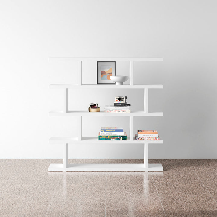 Annora 63" H x 63" W Geometric Bookcase AllModern Color: White