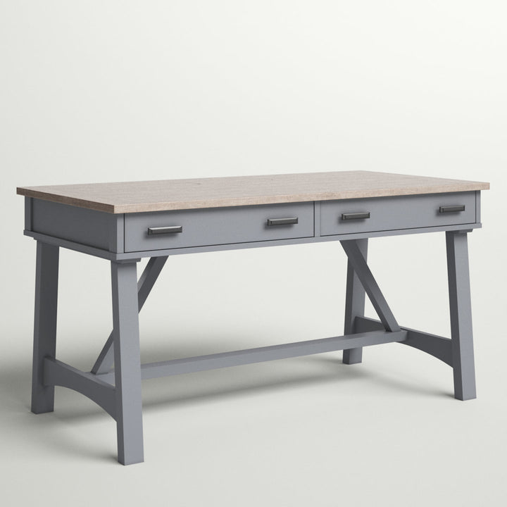 Bankston Desk with Built in Outlets Beachcrest Home™ Color: Natural/Gray