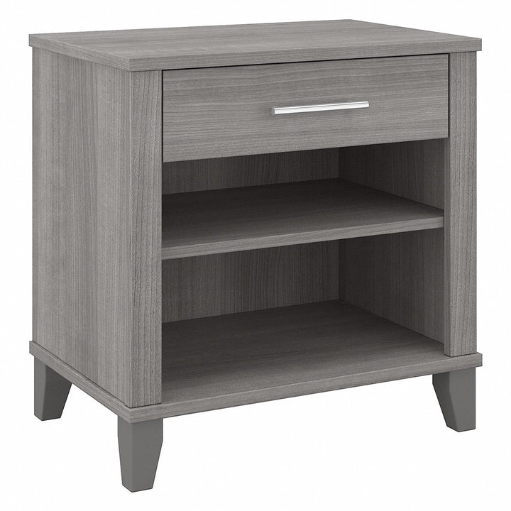 Laia 1 - Drawer Nightstand in Ash Gray Union Rustic Color: Platinum Gray
