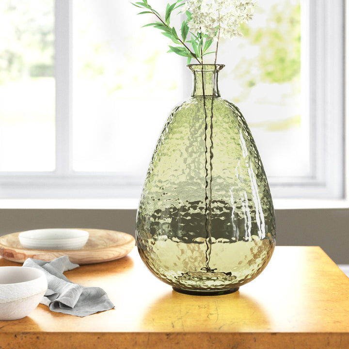Hermosa Green/Light Green 12.75" Glass Table Vase Joss & Main