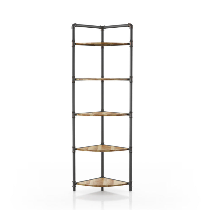 Kenley Steel Corner Bookcase Steelside™ Size: (5 Tier) 63.75" H x 22.75" W x 15.25" D