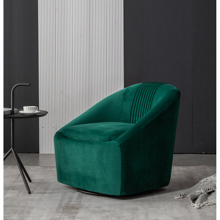 Arrun 28" W Velvet Swivel Barrel Chair (Set of 2) Wade Logan® Fabric: Green Velvet