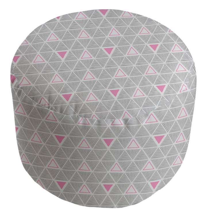 Full Color Hand Drawn Triangles Pouf East Urban Home Upholstery Color: Pink Accent