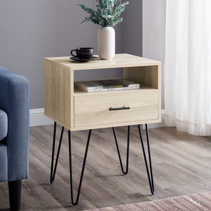 Adrow 1-Drawer Nightstand with Cubby Wade Logan® Color: Birch