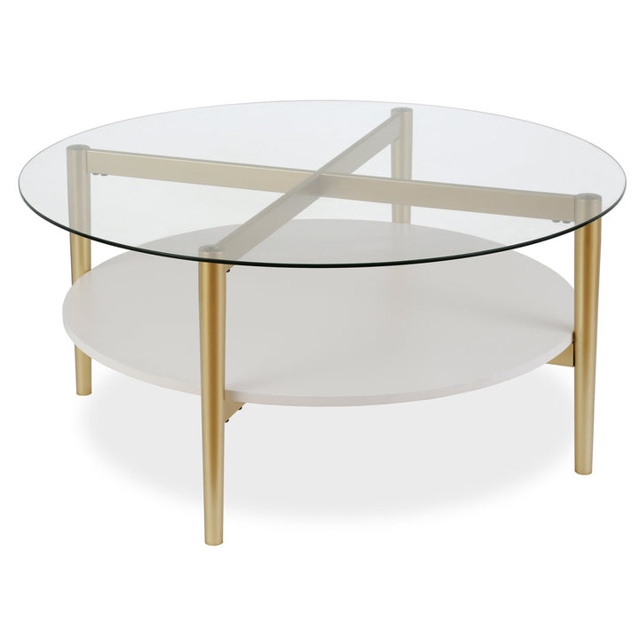 Otto 4 Legs Coffee Table with Storage Wade Logan® Table Base Color: White