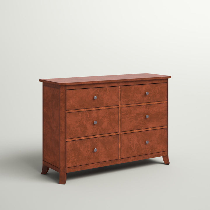 Greggory Baker 6 Drawer Dresser, Mahogany Three Posts™ Color: Rustic Brown