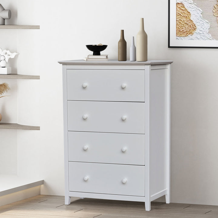 Dufrene Solid Wood 4 Drawer Dresser Highland Dunes Color: White