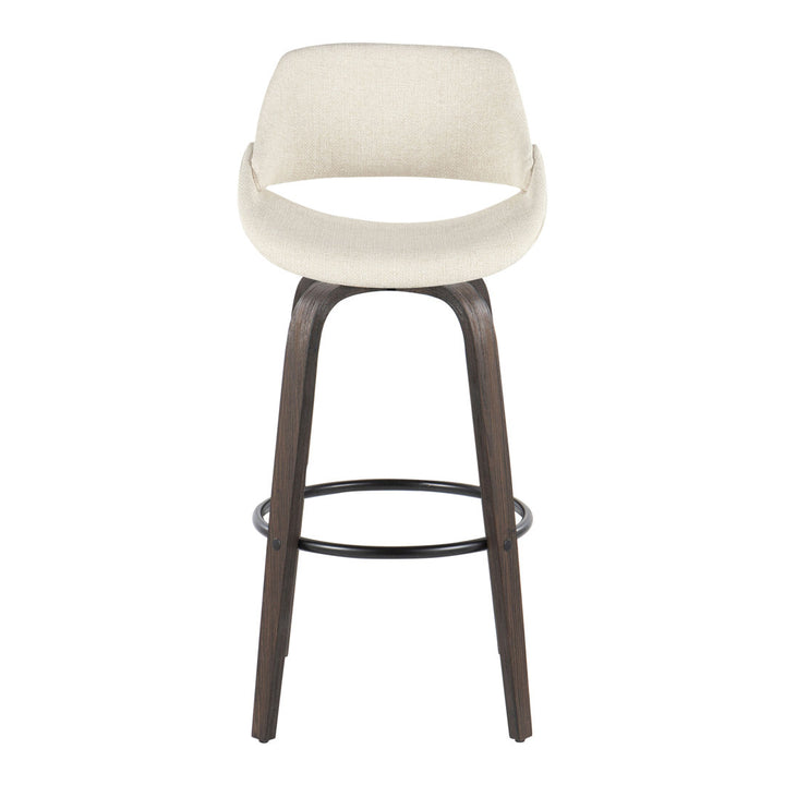 Lakyia Upholstered Bar & Counter Stool with Round Footrest George Oliver Upholstery: Cream, Seat Height: Bar Stool (30" Seat Height)