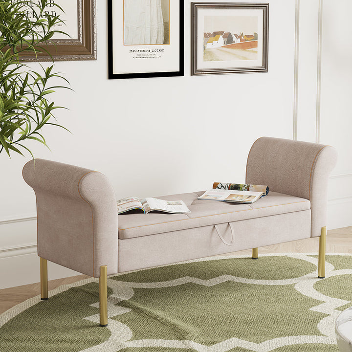 Jasahd Upholstered Flip Top Storage Bench Mercer41