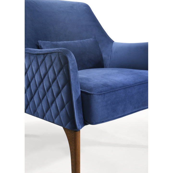 Upholstered Diamond Tufted Lounge Accent Chair Armchair Mercury Row® Fabric: Blue Velvet