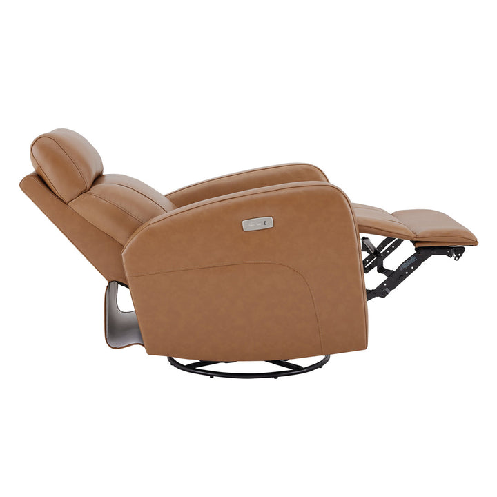 Arrianna-Fiona Genuine Leather Swivel Power Recliner Wade Logan® Upholstery Color: Brown