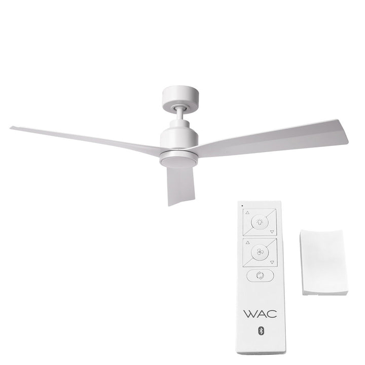52" Smart Home Compatible 3 Blade Smart Ceiling Fan with Remote WAC Limited Fans Finish: Matte White, Accessories: Without Light Kit