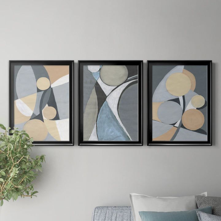 A Soft Jeweled Geometric II - 3 Piece Painting Print Set (Set of 3) Wade Logan® Size: 26.5" H x 109.5" W x 1.5" D Format: Black Framed Canvas