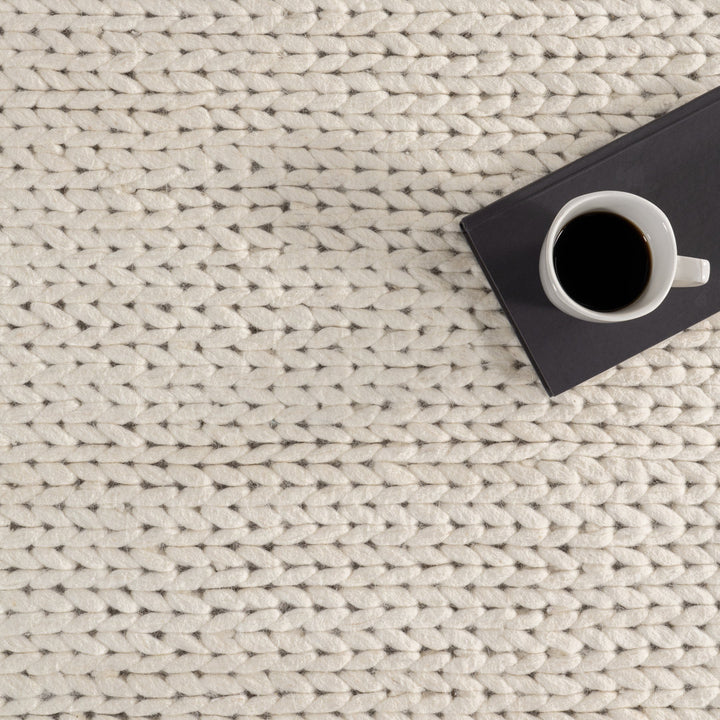 Dunanney Hand Braided Ivory Area Rug Dakota Fields Rug Size: Square 5'