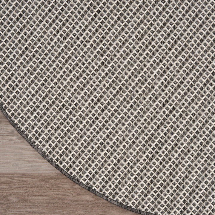 Leia Ivory/Charcoal Gray Indoor / Outdoor Area Rug Sand & Stable™ Rug Size: Oval 5' x 8'